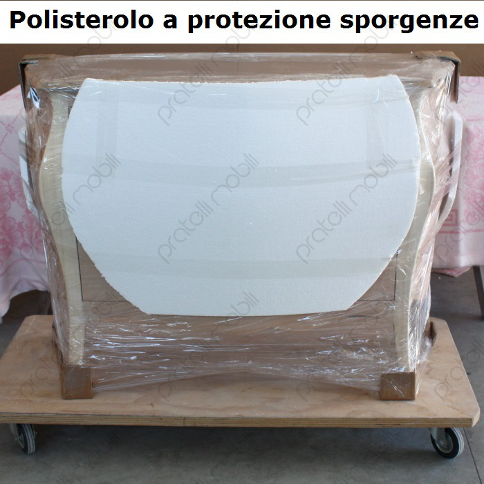 comò bombato grezzo imballaggio
