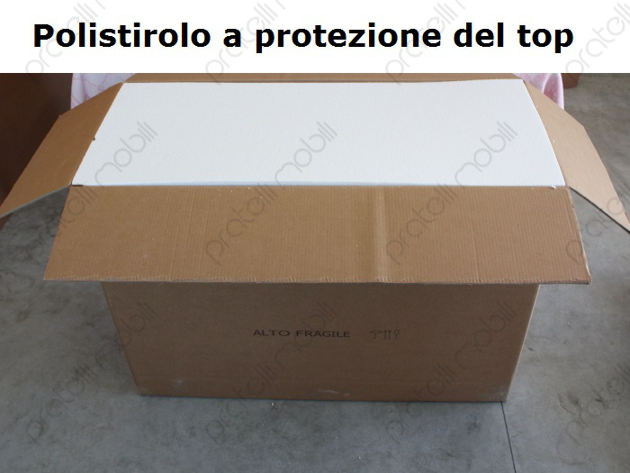 comò bombato grezzo imballato 